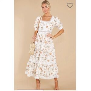 Bohme Orla Floral Midi Dress Size Small